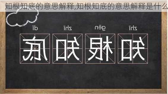 知根知底的意思解释,知根知底的意思解释是什么