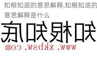 知根知底的意思解释,知根知底的意思解释是什么