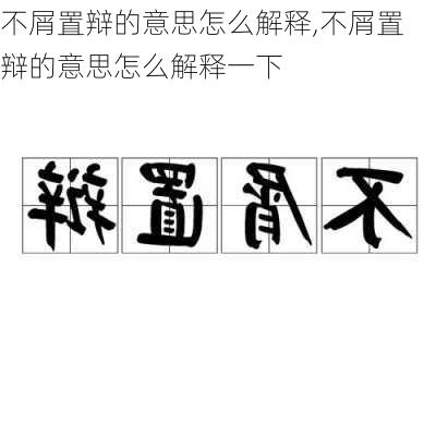 不屑置辩的意思怎么解释,不屑置辩的意思怎么解释一下