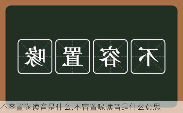 不容置喙读音是什么,不容置喙读音是什么意思