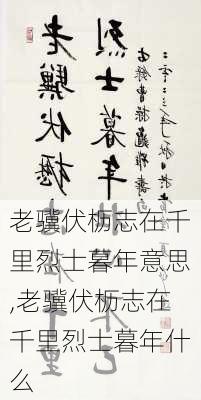 老骥伏枥志在千里烈士暮年意思,老骥伏枥志在千里烈士暮年什么