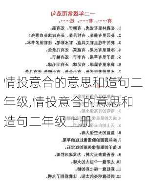 情投意合的意思和造句二年级,情投意合的意思和造句二年级上册