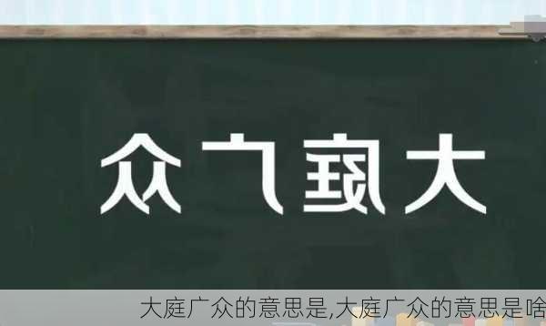 大庭广众的意思是,大庭广众的意思是啥