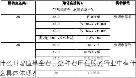 什么叫增值基金费？这种费用在服务行业中有什么具体体现？