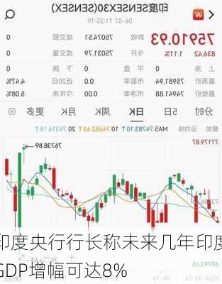 印度央行行长称未来几年印度GDP增幅可达8%