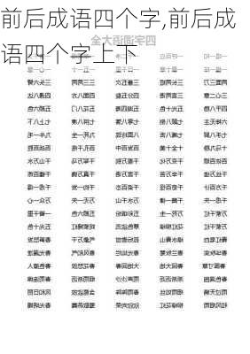 前后成语四个字,前后成语四个字上下