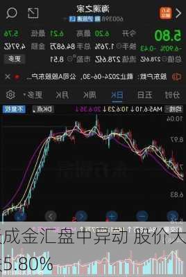 天成金汇盘中异动 股价大跌5.80%