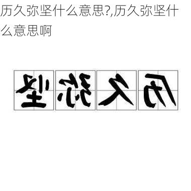 历久弥坚什么意思?,历久弥坚什么意思啊