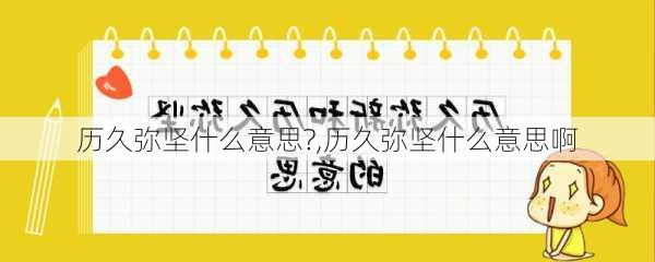 历久弥坚什么意思?,历久弥坚什么意思啊