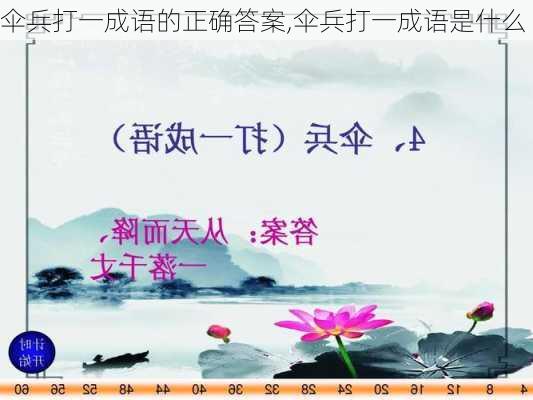 伞兵打一成语的正确答案,伞兵打一成语是什么