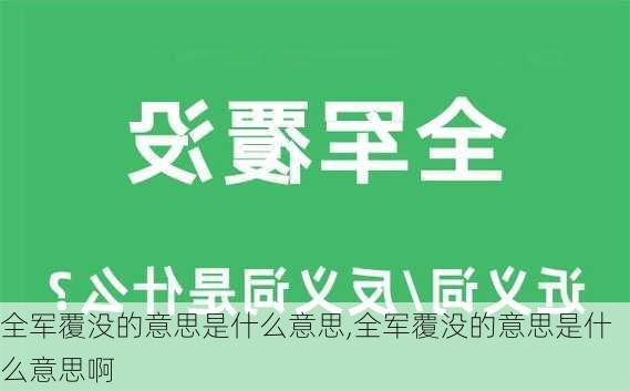 全军覆没的意思是什么意思,全军覆没的意思是什么意思啊