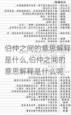 伯仲之间的意思解释是什么,伯仲之间的意思解释是什么呢