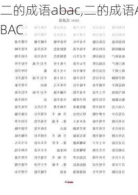 二的成语abac,二的成语ABAC