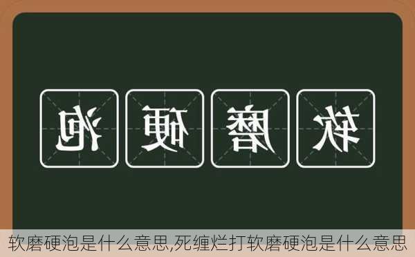 软磨硬泡是什么意思,死缠烂打软磨硬泡是什么意思