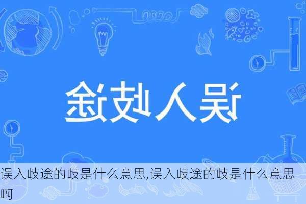 误入歧途的歧是什么意思,误入歧途的歧是什么意思啊