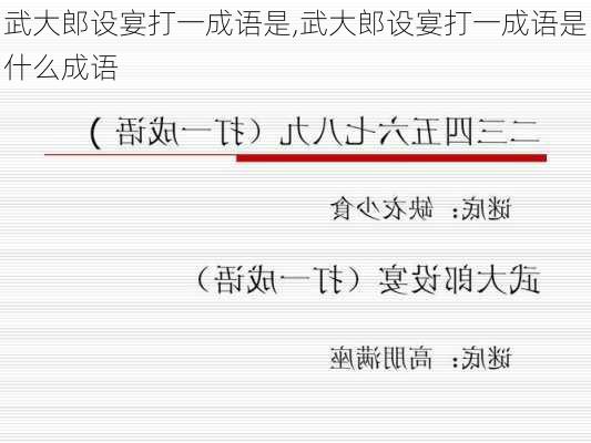 武大郎设宴打一成语是,武大郎设宴打一成语是什么成语