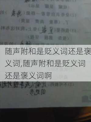 随声附和是贬义词还是褒义词,随声附和是贬义词还是褒义词啊