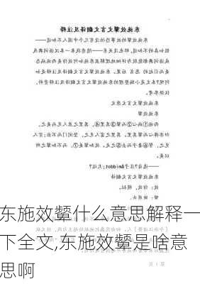 东施效颦什么意思解释一下全文,东施效颦是啥意思啊