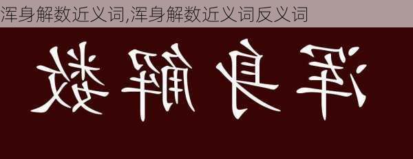 浑身解数近义词,浑身解数近义词反义词