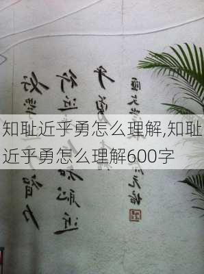 知耻近乎勇怎么理解,知耻近乎勇怎么理解600字