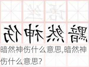 暗然神伤什么意思,暗然神伤什么意思?