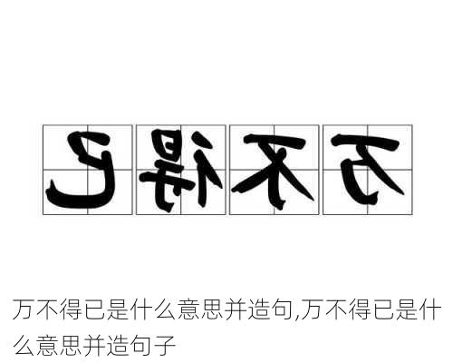 万不得已是什么意思并造句,万不得已是什么意思并造句子