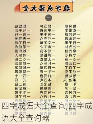 四字成语大全查询,四字成语大全查询器