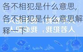 各不相犯是什么意思,各不相犯是什么意思解释一下