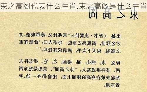 束之高阁代表什么生肖,束之高阁是什么生肖