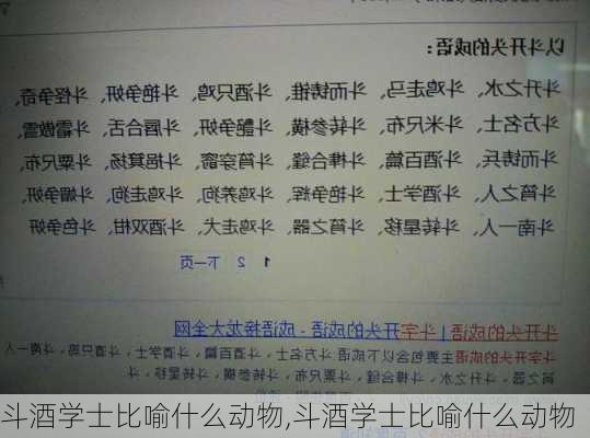 斗酒学士比喻什么动物,斗酒学士比喻什么动物