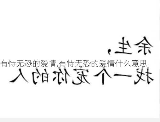 有恃无恐的爱情,有恃无恐的爱情什么意思