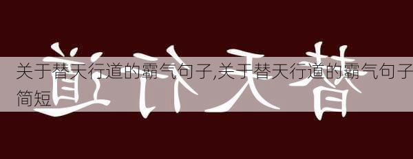 关于替天行道的霸气句子,关于替天行道的霸气句子简短