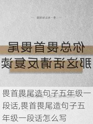 畏首畏尾造句子五年级一段话,畏首畏尾造句子五年级一段话怎么写