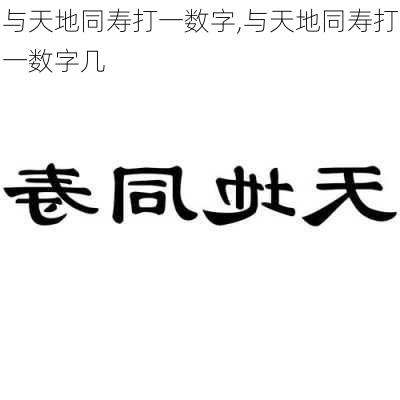 与天地同寿打一数字,与天地同寿打一数字几