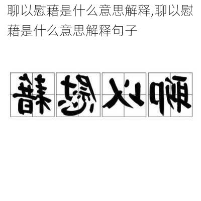 聊以慰藉是什么意思解释,聊以慰藉是什么意思解释句子