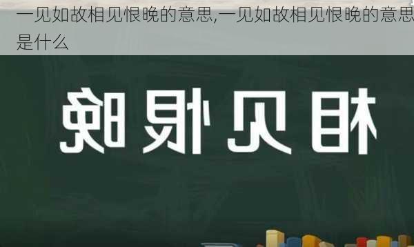 一见如故相见恨晚的意思,一见如故相见恨晚的意思是什么