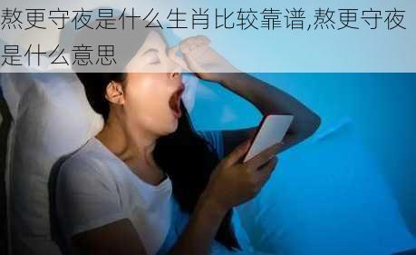 熬更守夜是什么生肖比较靠谱,熬更守夜是什么意思