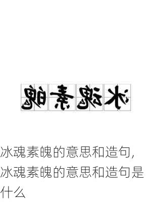 冰魂素魄的意思和造句,冰魂素魄的意思和造句是什么