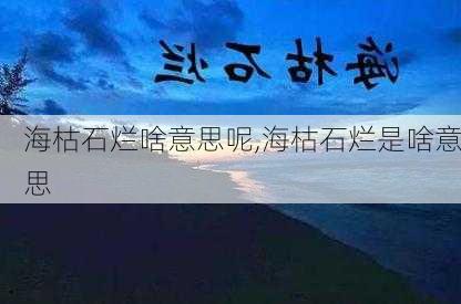 海枯石烂啥意思呢,海枯石烂是啥意思