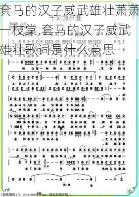 套马的汉子威武雄壮萧萧一枝棠,套马的汉子威武雄壮歌词是什么意思