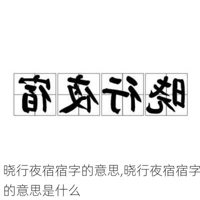 晓行夜宿宿字的意思,晓行夜宿宿字的意思是什么