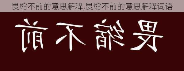 畏缩不前的意思解释,畏缩不前的意思解释词语