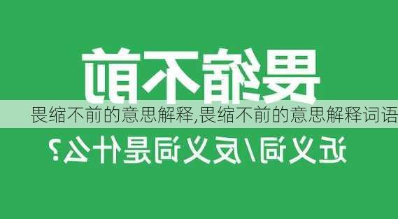 畏缩不前的意思解释,畏缩不前的意思解释词语