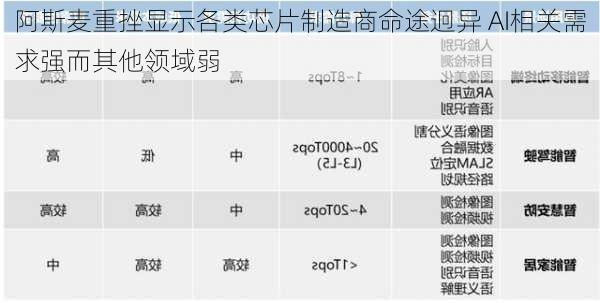 阿斯麦重挫显示各类芯片制造商命途迥异 AI相关需求强而其他领域弱