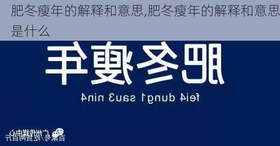 肥冬瘦年的解释和意思,肥冬瘦年的解释和意思是什么