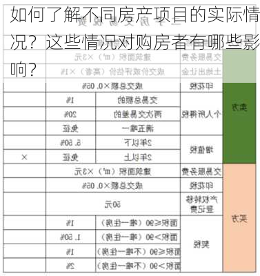 如何了解不同房产项目的实际情况？这些情况对购房者有哪些影响？