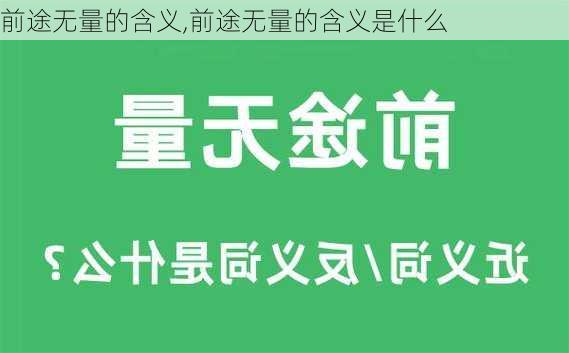 前途无量的含义,前途无量的含义是什么