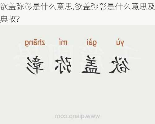 欲盖弥彰是什么意思,欲盖弥彰是什么意思及典故?