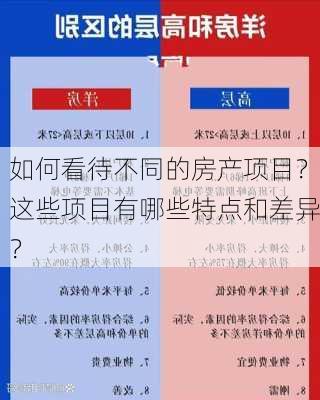 如何看待不同的房产项目？这些项目有哪些特点和差异？