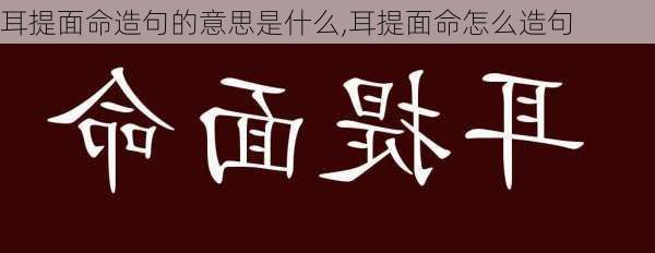 耳提面命造句的意思是什么,耳提面命怎么造句